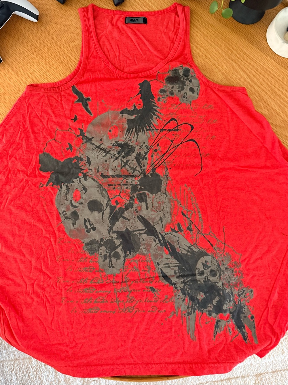 Vintage Only Red Graphic Scoop Neck Tank Top - Women's